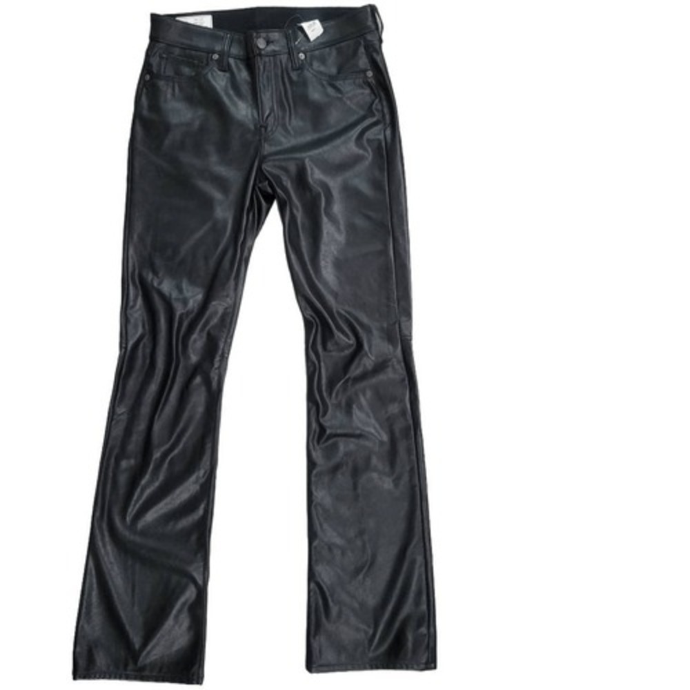 GAP Baby Boot Mid Rise Faux Leather Pants Black Women's Size 29 8 - Picture 6 of 12